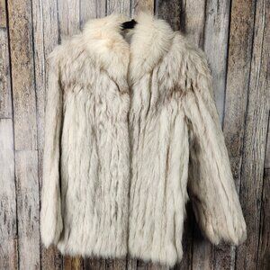 SAGA FOX Authentic Silver Fox Fur Coat - M